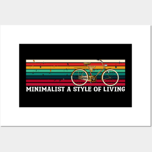 old bicycle and minimalistic lifestyle lettering and minimalistic lifestyle lettering Posters and Art